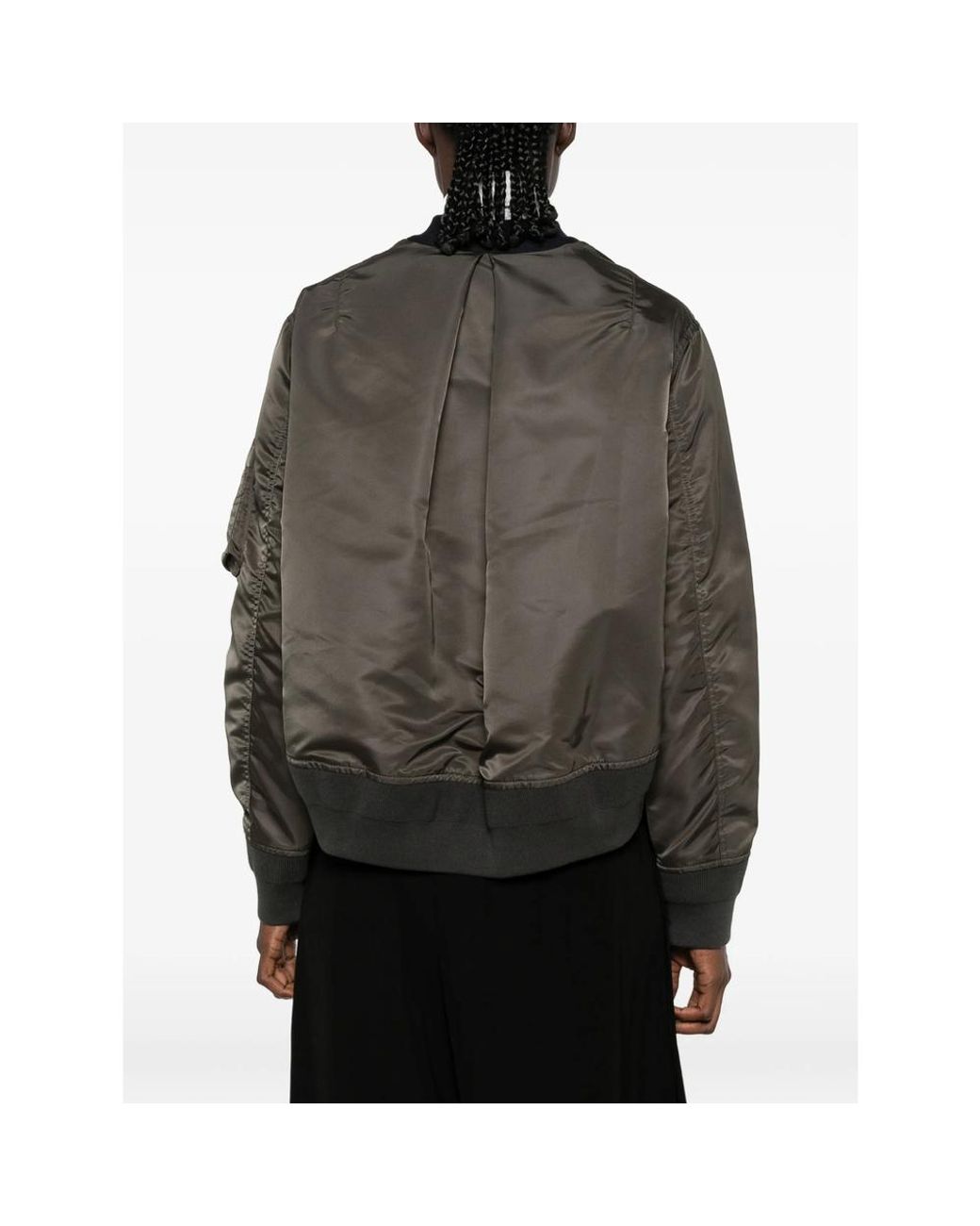 Sacai Black Panelled Hybrid Bomber Jacket