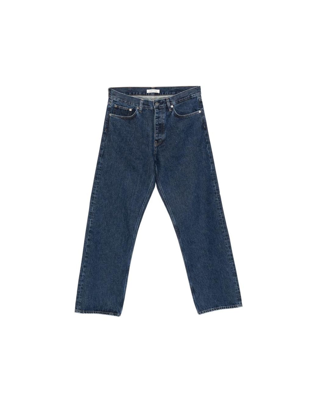 sunflower Blue Loose Logo-Patch Straight-Leg Jeans for men