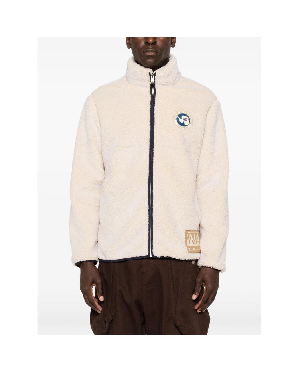 Napapijri Natural Logo-Patch Fleece Jacket for men