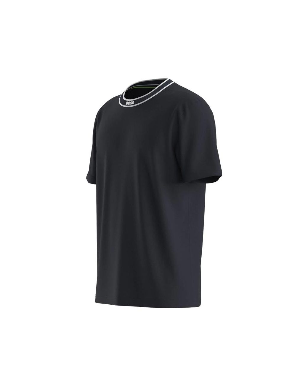 Boss Black Cotton T-Shirt With Logo Crew Neck for men