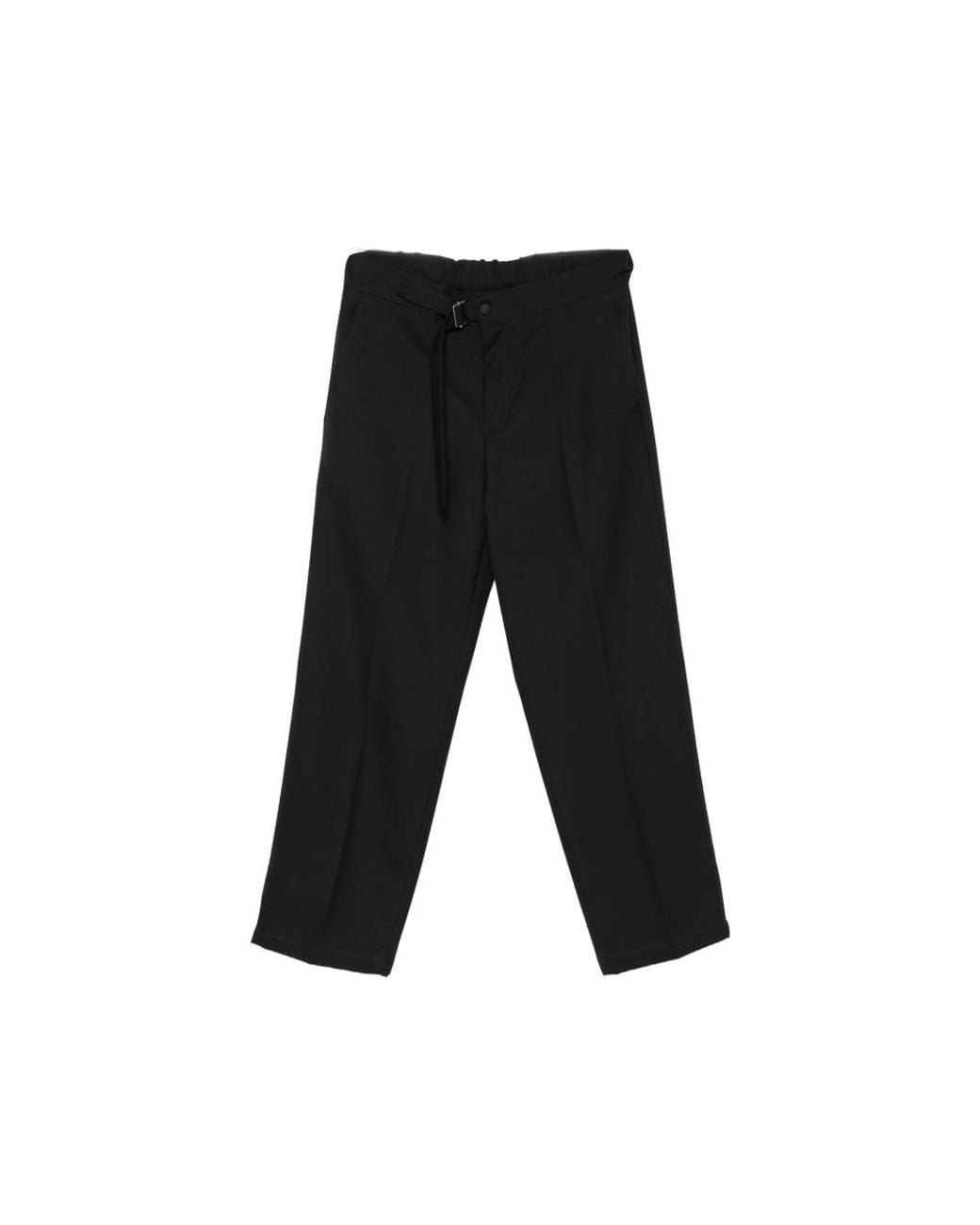 Costumein Black John Belted Straight-Leg Trousers for men
