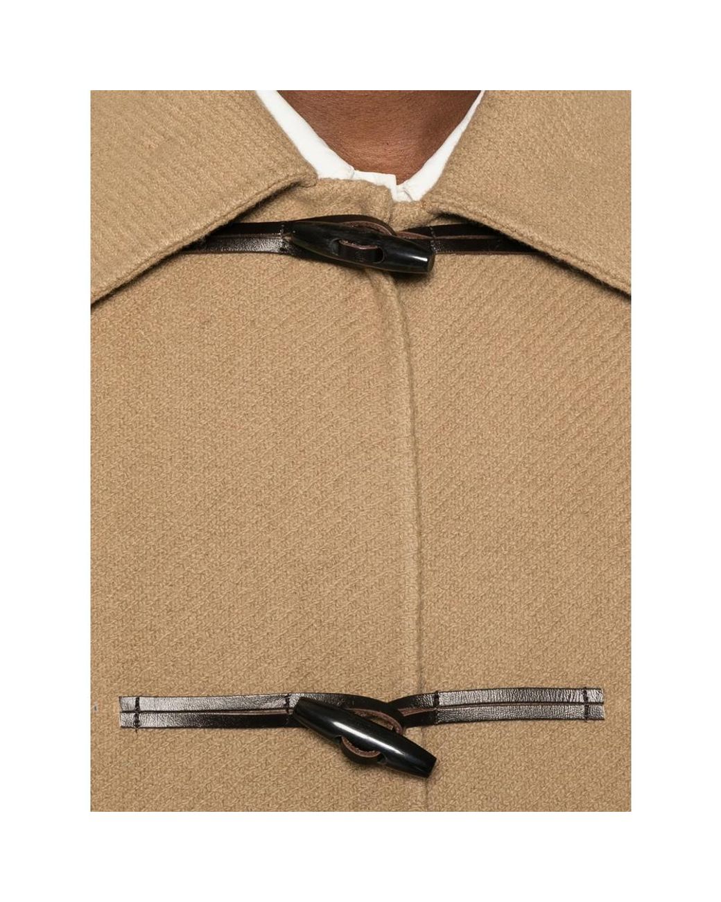 LAMRONS Natural Toggle-Fastening Coat