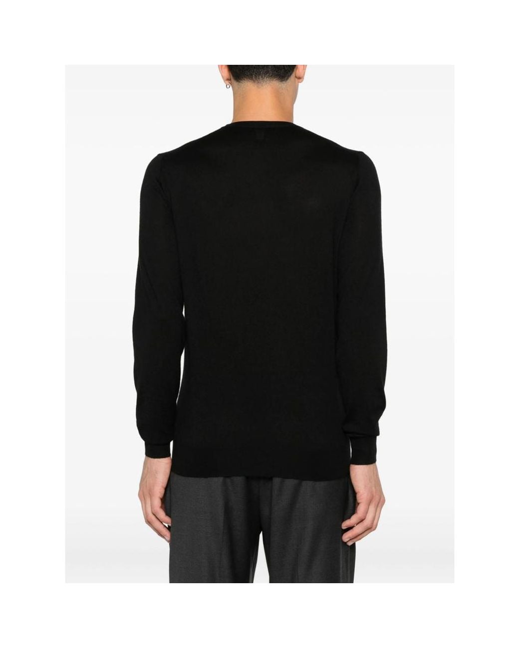 Fedeli Black Crew-Neck Long-Sleeve Top for men