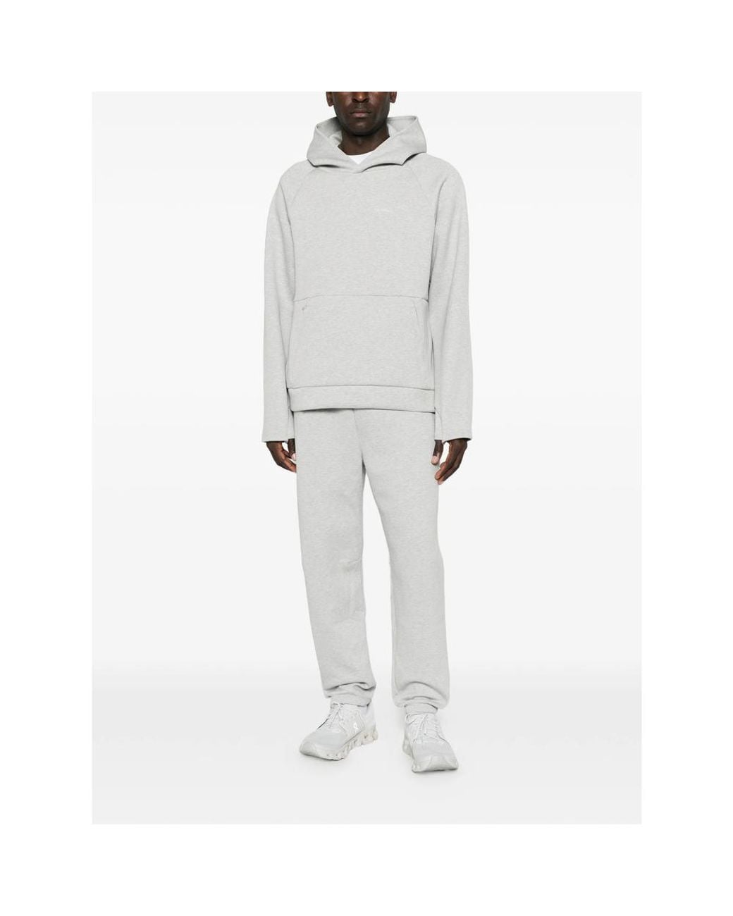 Calvin Klein White Raglan-Sleeve Pouch-Pocket Hoodie for men