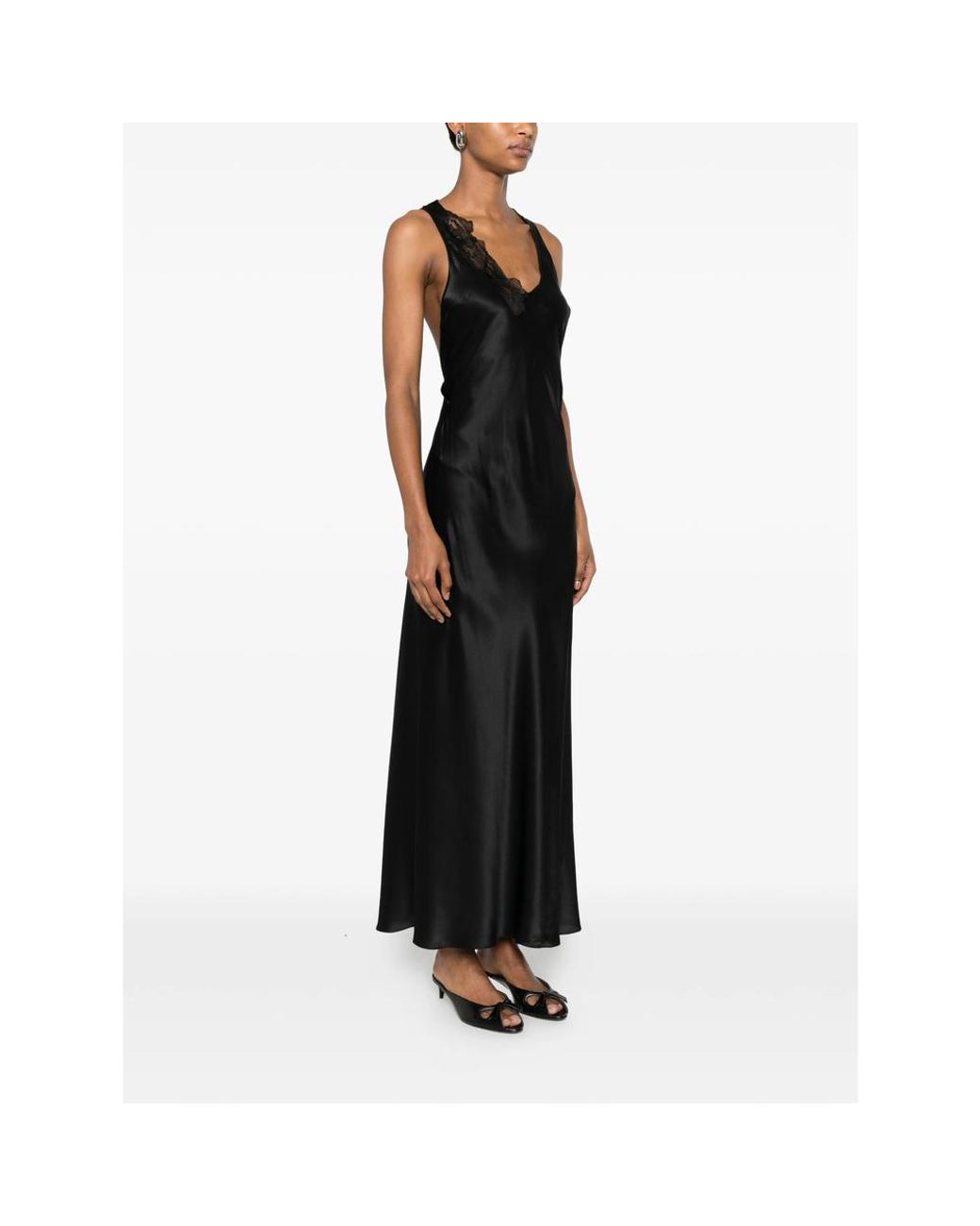 Sir Black Montparnasse Lace-Trim Racerback Maxi Dress
