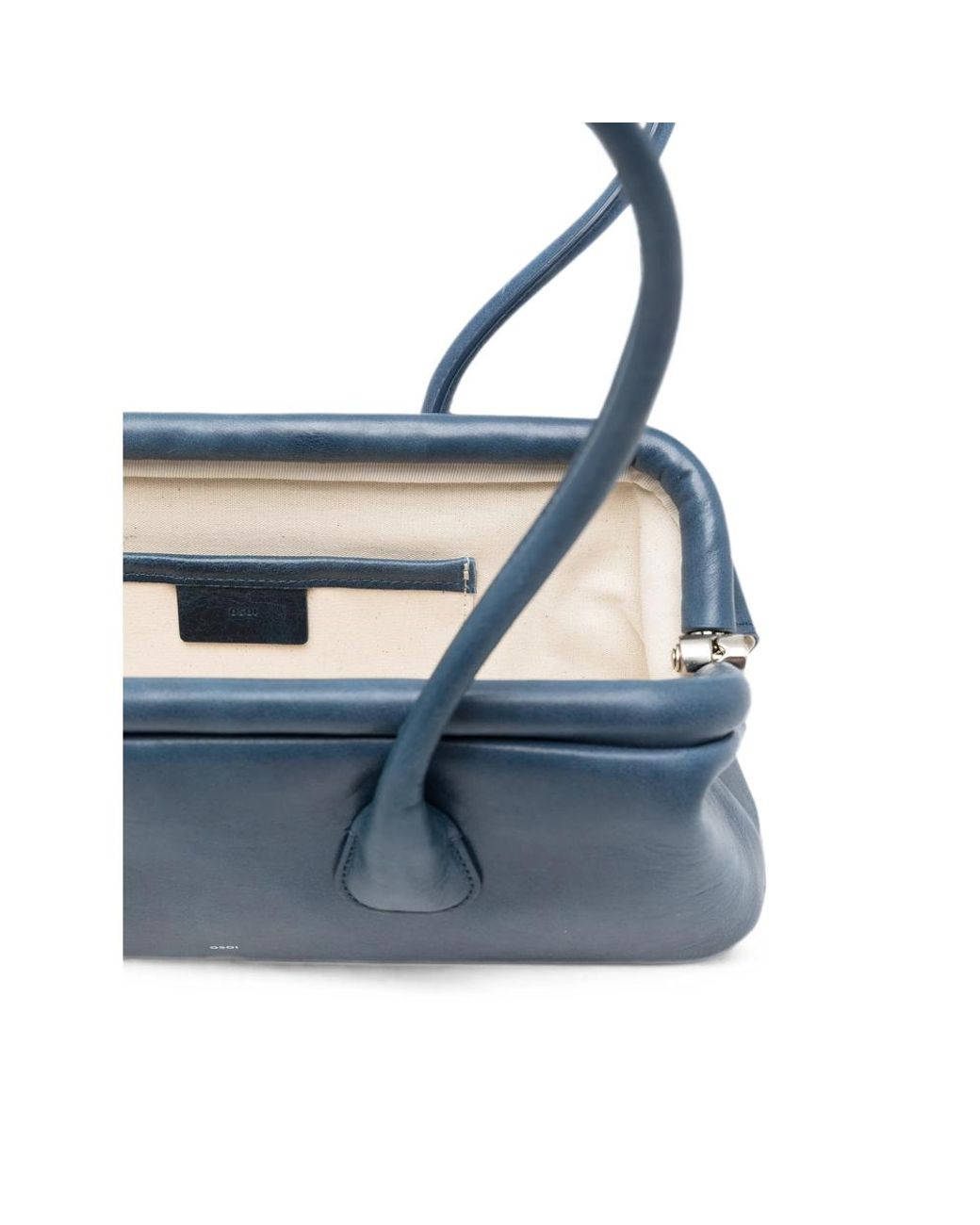 OSOI Blue Mini Boat Wide Leather Shoulder Bag