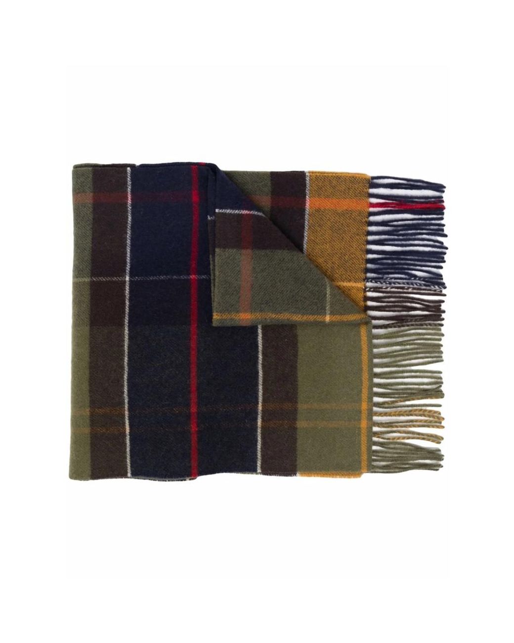 Barbour Blue Plaid-Check Print Scarf for men