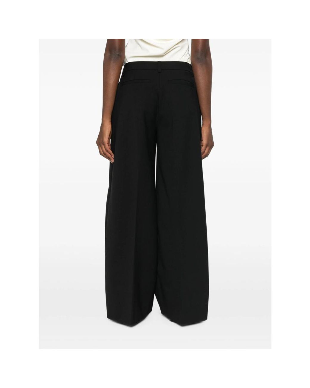 Thelatest Black Pleated Wide-Leg Palazzo Pants