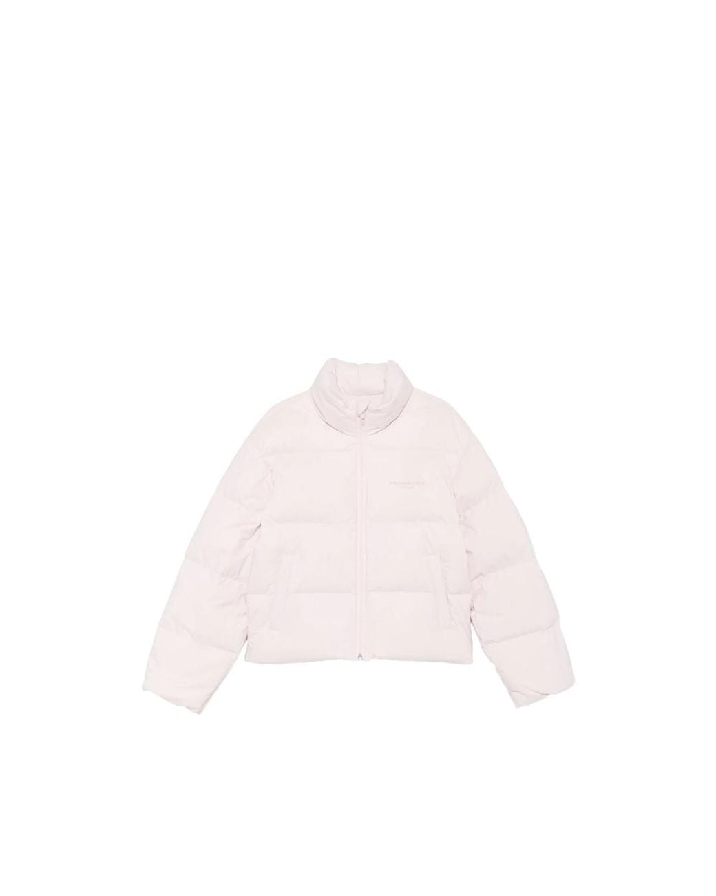 Alexander Wang Pink Cropped Channel Puffer Jacket