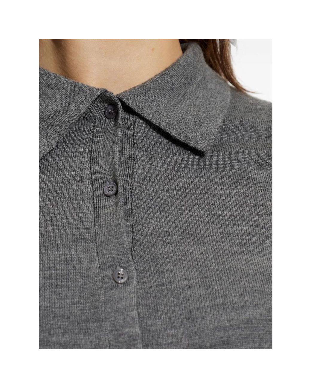 IRO Gray Miel Striped-Trim Button-Down Shirt