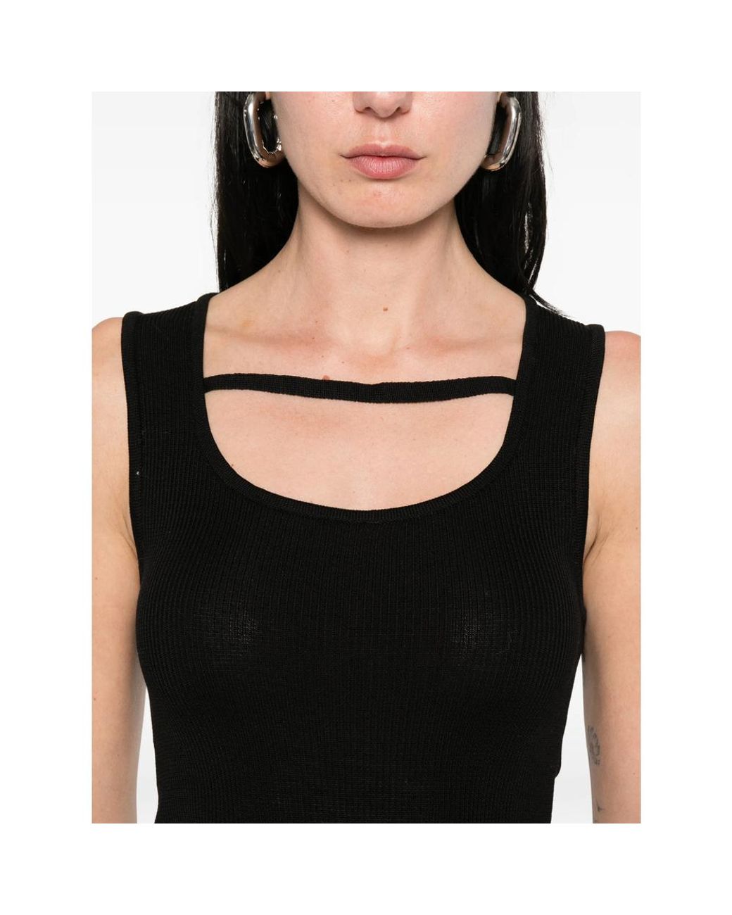 Niccolò Pasqualetti Black Corda Ribbed Tank Top