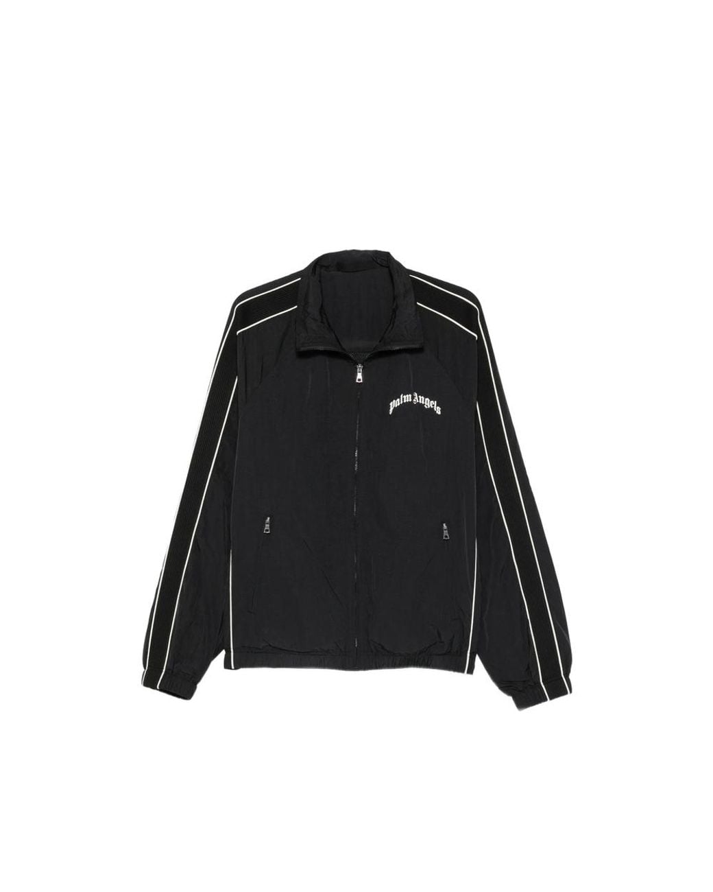 Palm Angels Black Logo-Print Track Jacket for men