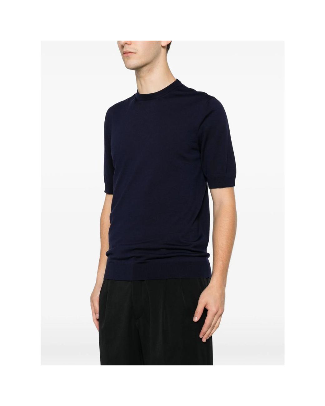 Roberto Collina Blue Short-Sleeve Crew-Neck T-Shirt for men