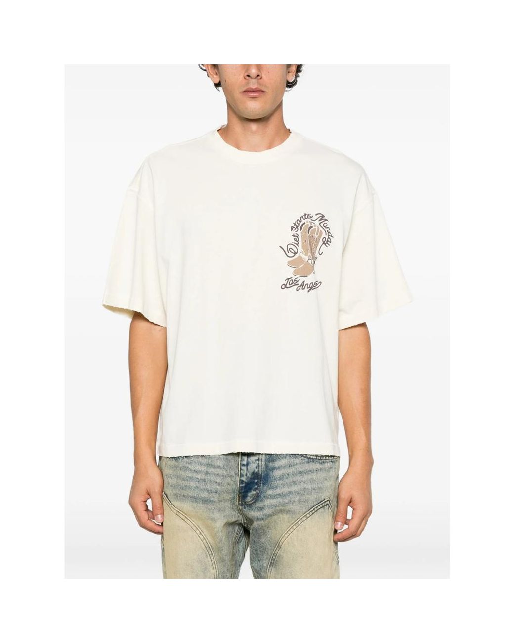 DIET STARTS MONDAY White Graphic-Print T-Shirt for men