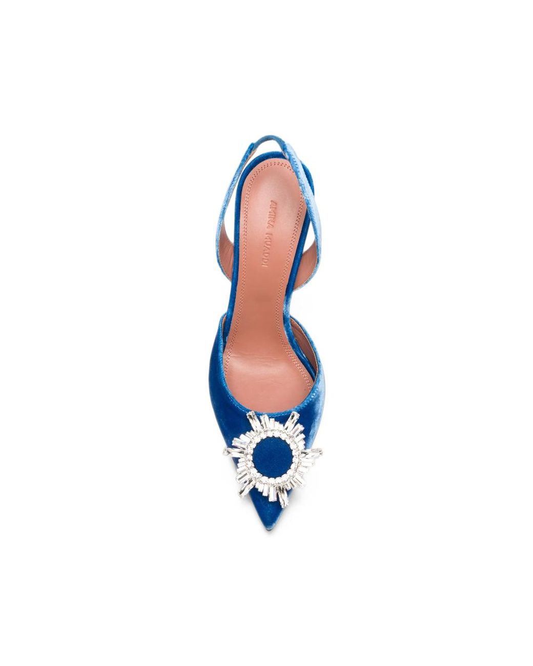 AMINA MUADDI Blue Begum Crystal-Embellished Velvet Pumps
