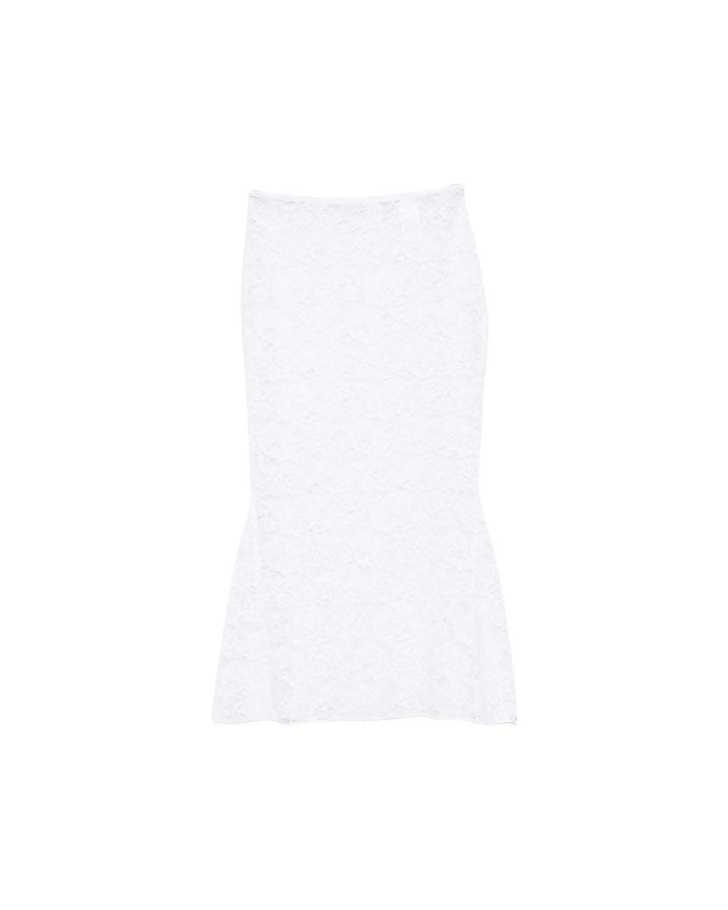 Oseree White Midi Skirts