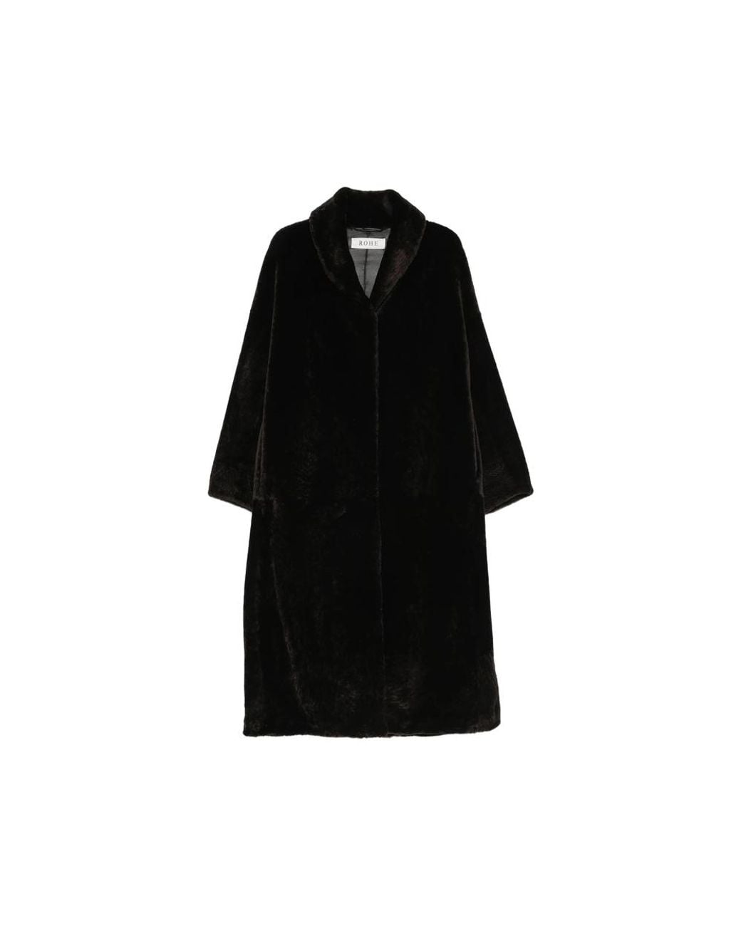 Rohe Black Shearling Shawl-Collar Coat