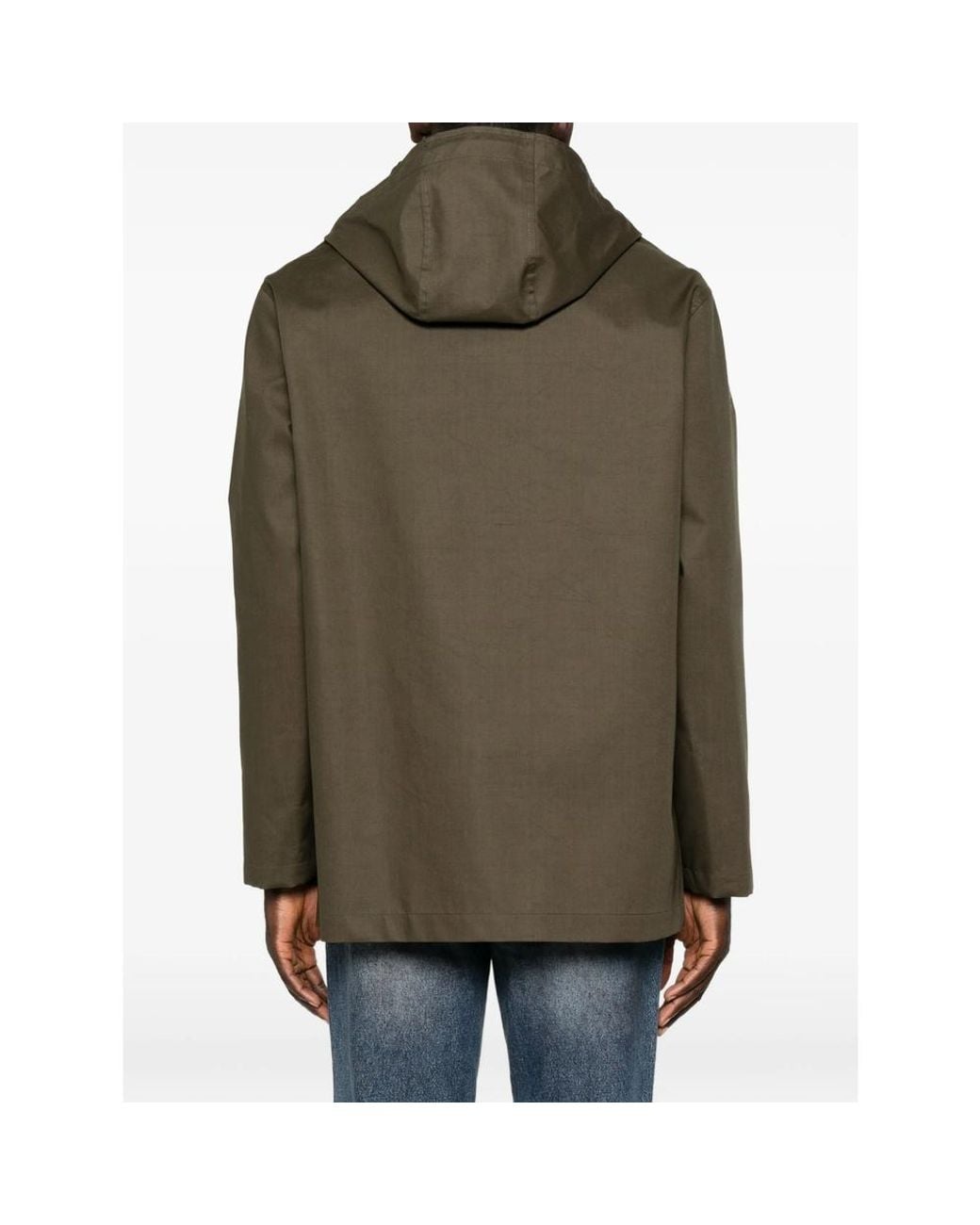 Fendi Brown Ff-Monogram-Print Hooded Parka for men