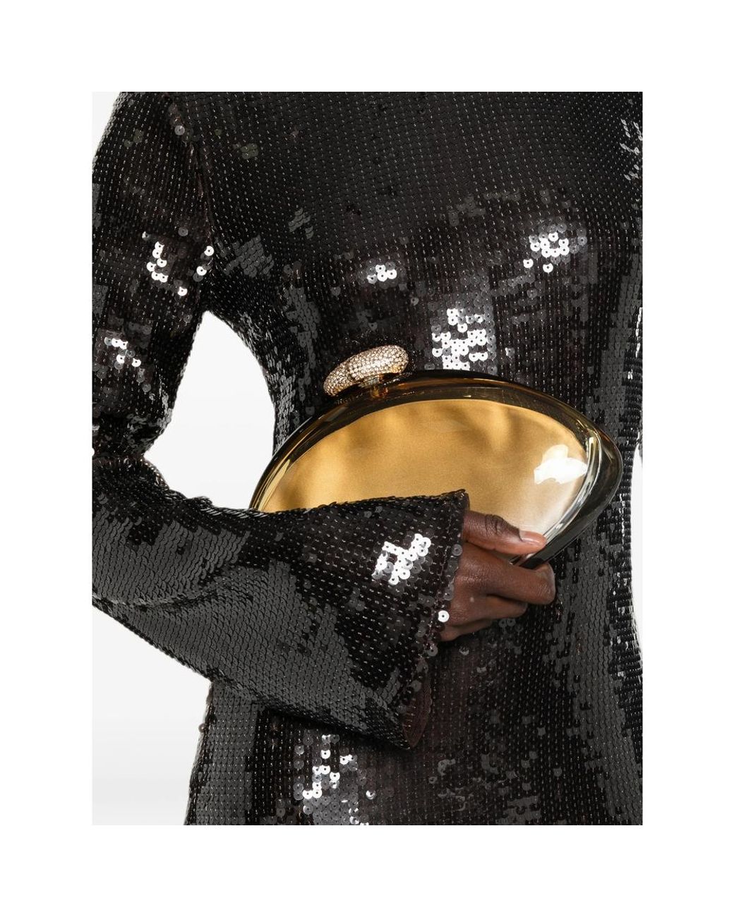 Benedetta Bruzziches Metallic Ariel Crystal-Embellished Clutch Bag