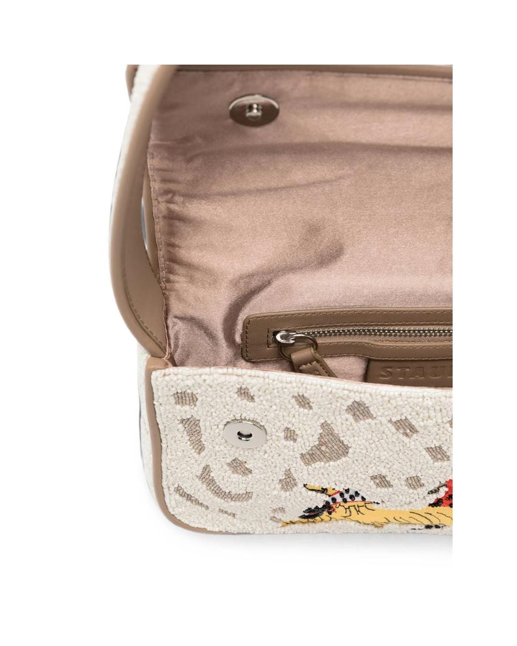 Staud White Bead-Embellished Tommy Shoulder Bag