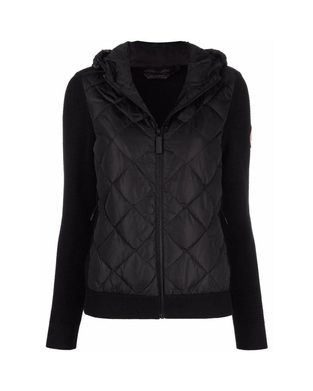 Canada Goose Black Hybridge Padded Knitted Hoodie