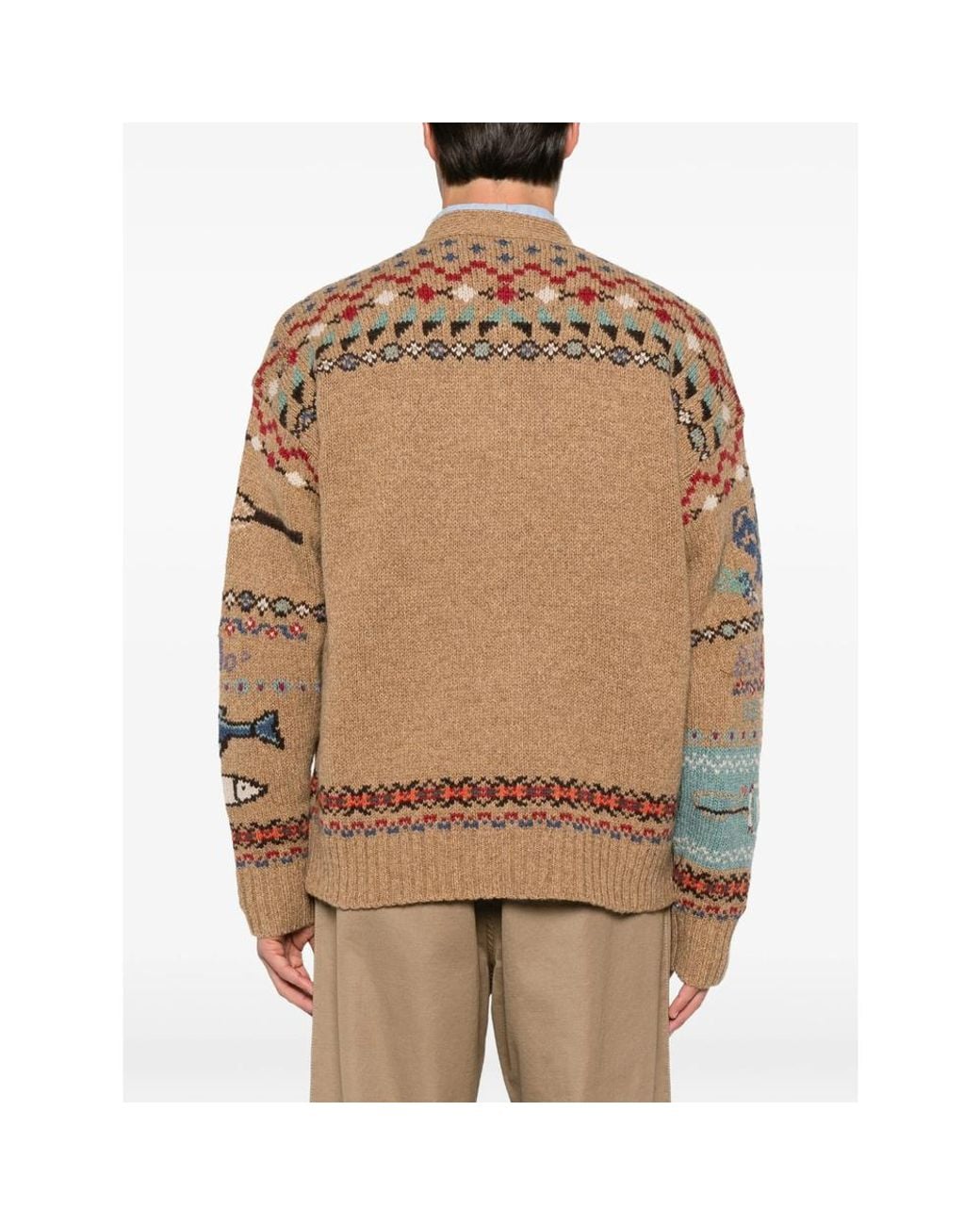 Ralph Lauren Multicolor Intarsia-Knit V-Neck Cardigan for men
