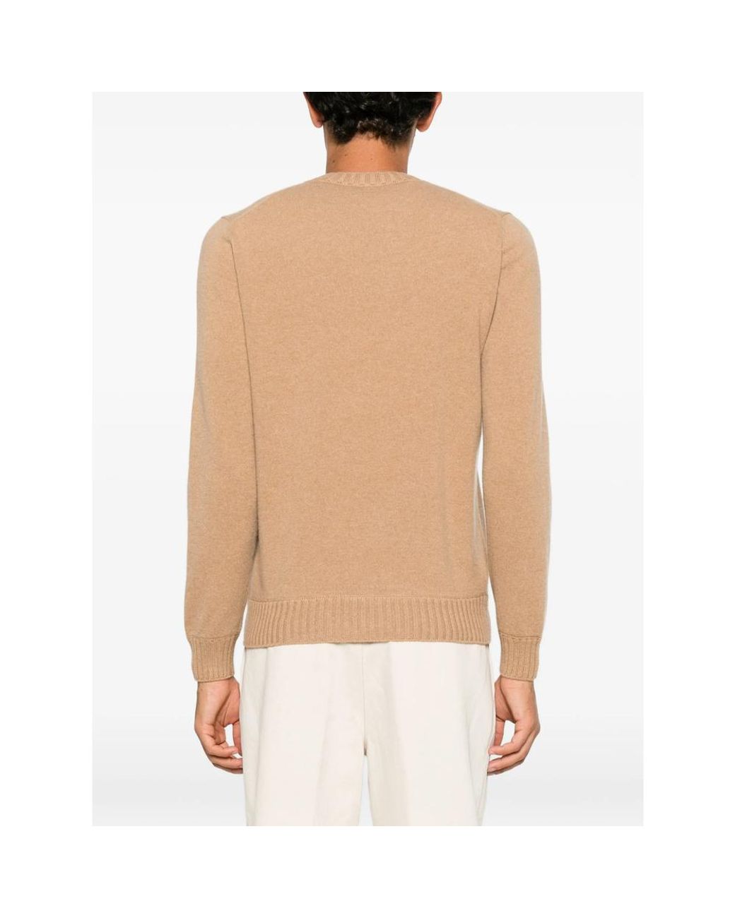 Magazzino Ricambi Natural Ribbed-Trim Crew-Neck Sweater for men
