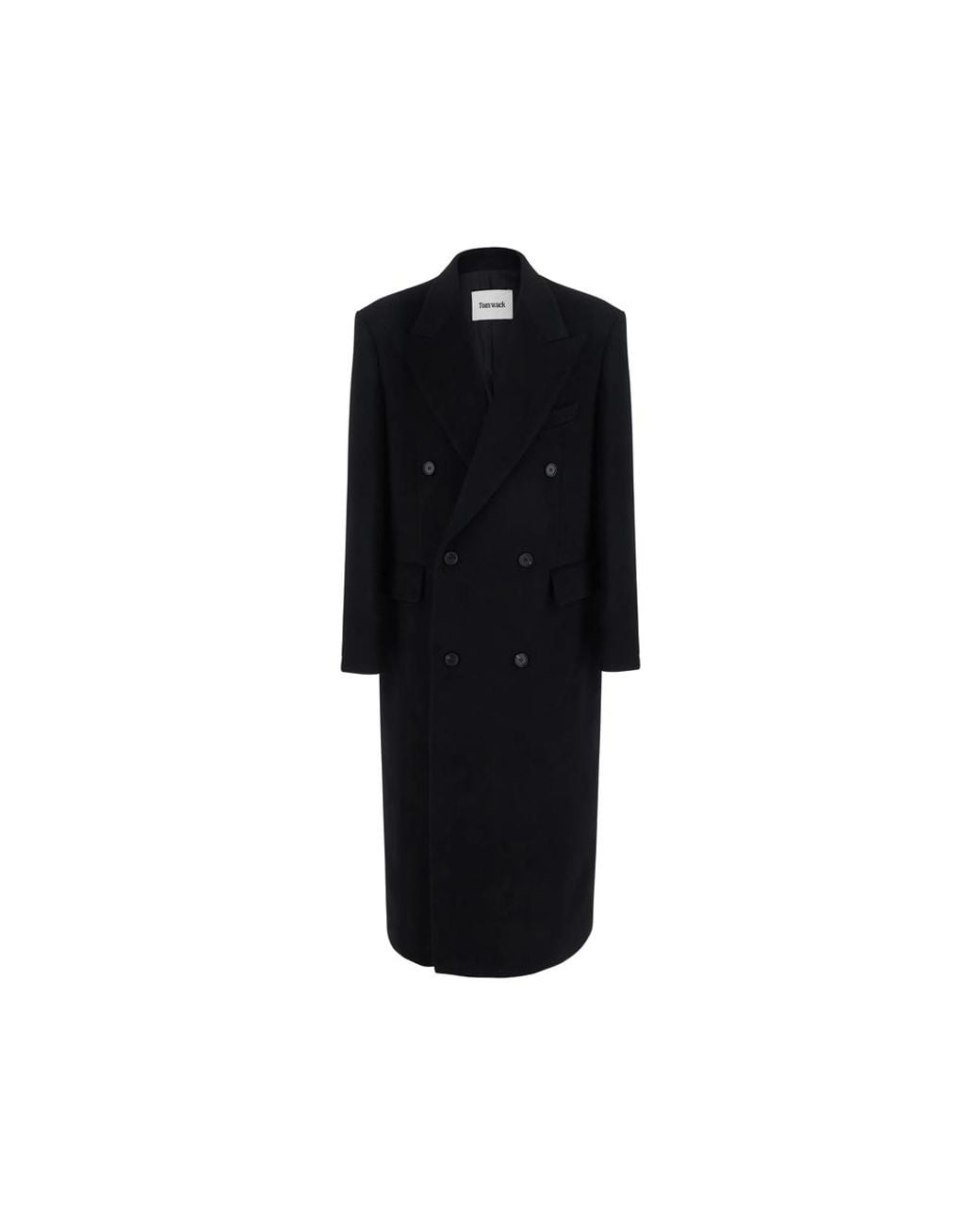 TONYWACK Black Double-Breasted Coat for men
