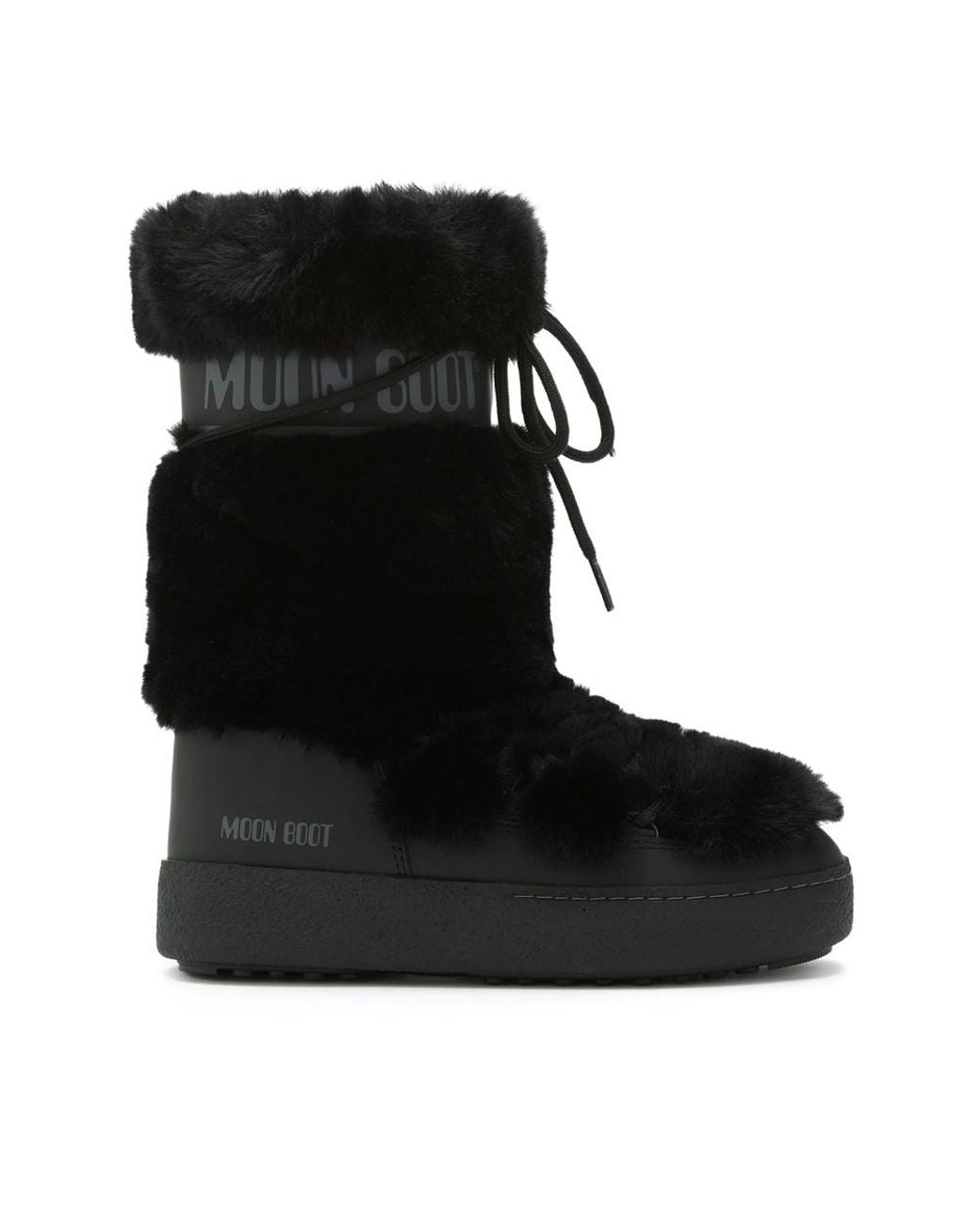 Moon Boot Black Ltrack Faux-Fur Boots