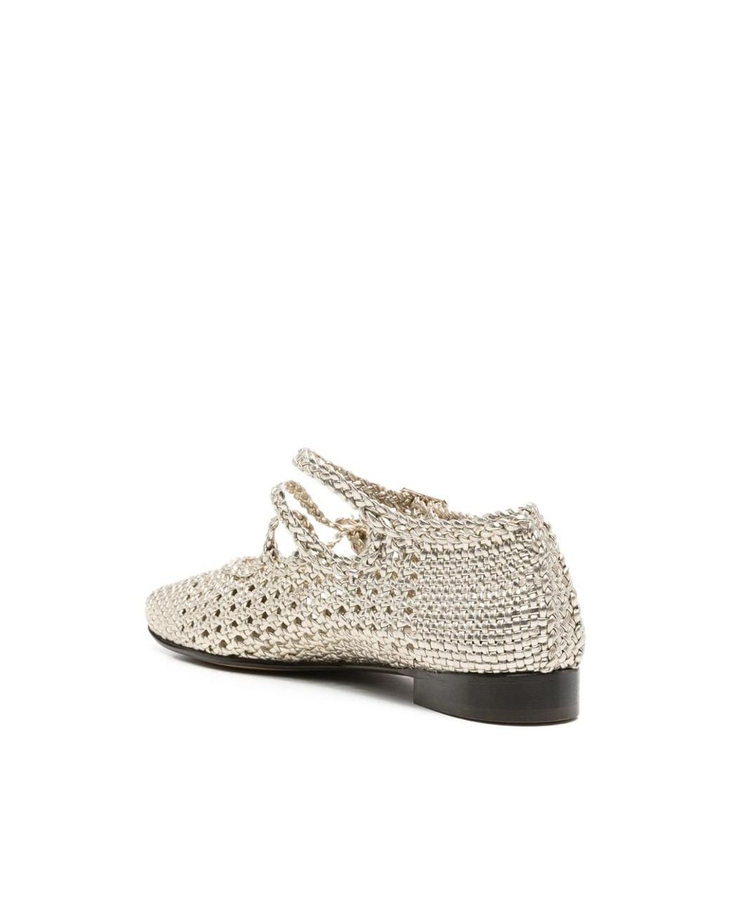 CAREL PARIS White Braided Strap Flats