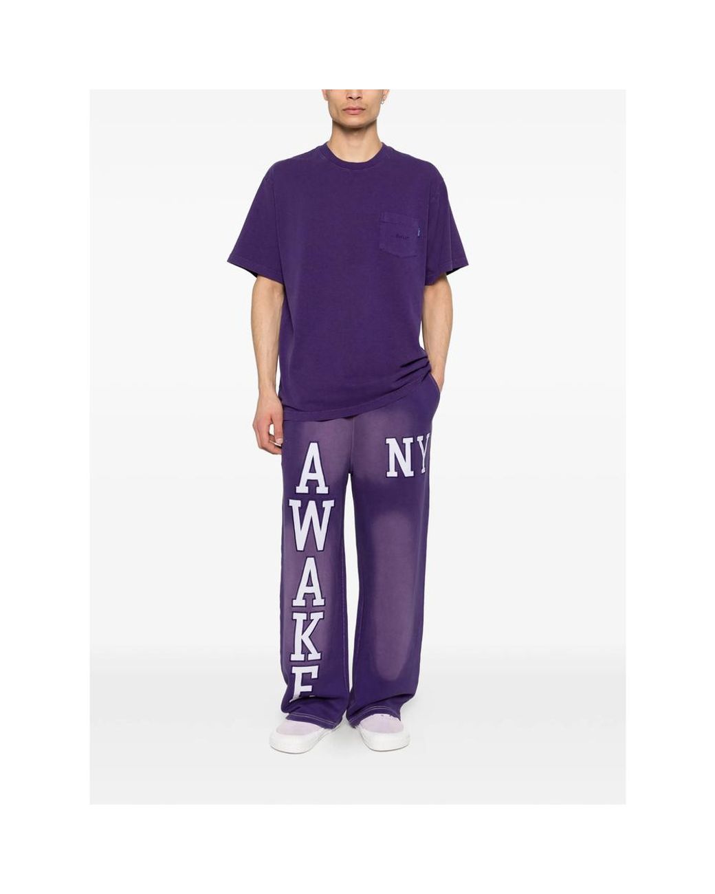 AWAKE NY Purple Chest-Pocket T-Shirt for men
