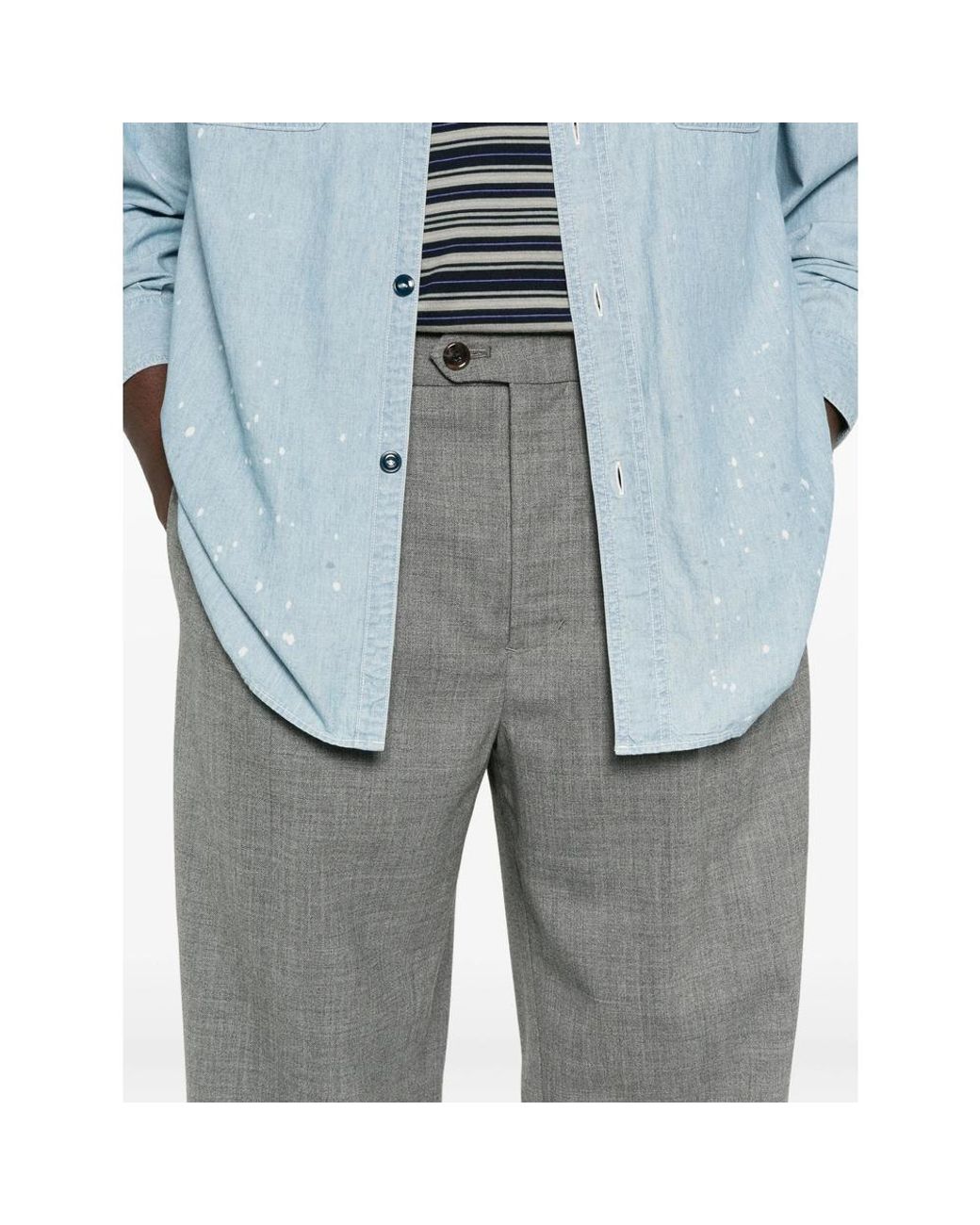 Chimala Gray Pleated Trousers for men
