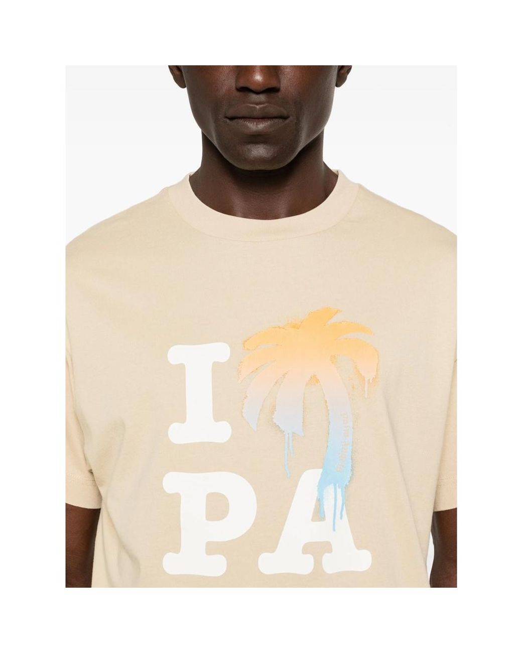 Palm Angels Natural Neutrals T-Shirts & Vests for men