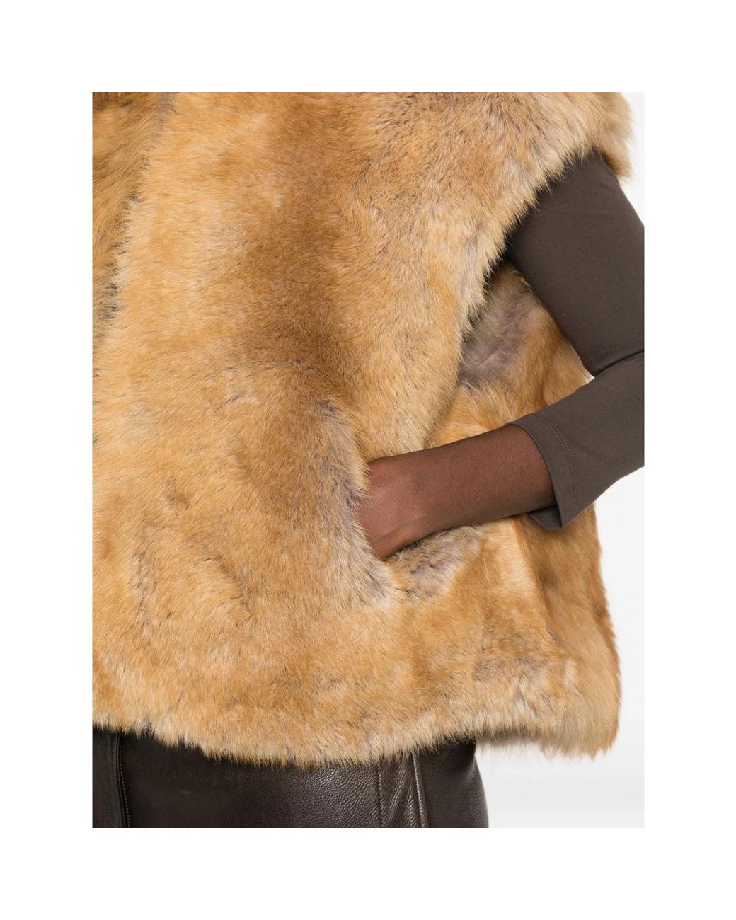 Emmeci Brown Azzurra Shearling Gilet