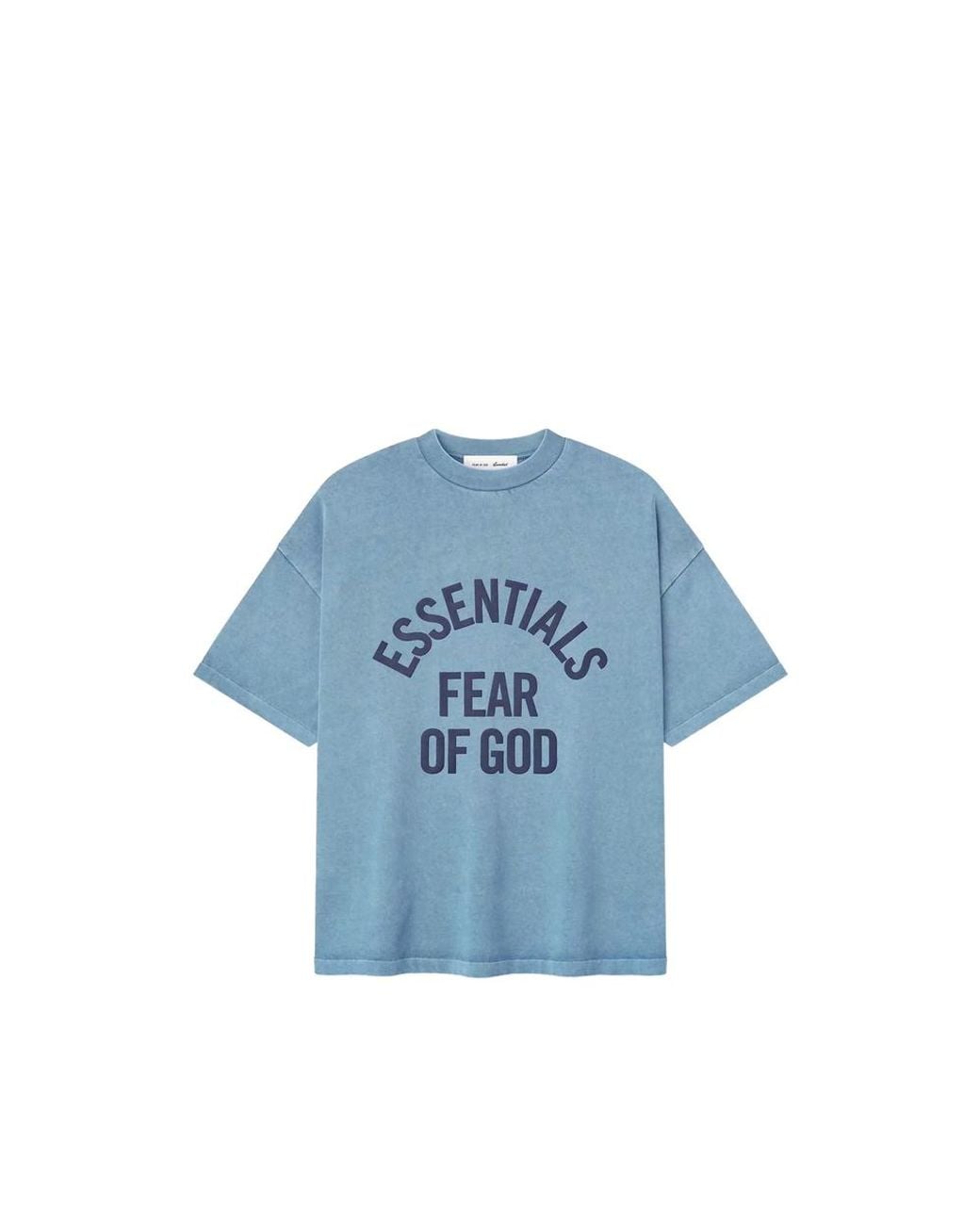 Fear Of God Blue T-Shirt Cotton Crew Neck for men