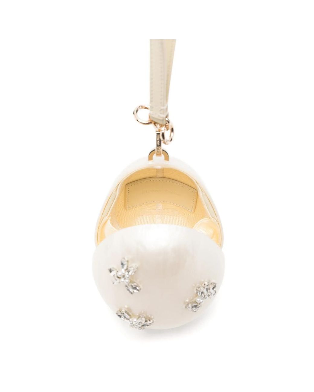Simone Rocha White Crystal-Embellished Egg Tote Bag