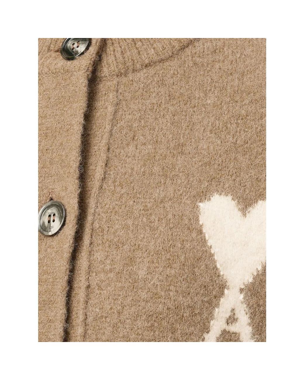 AMI Natural Ami De Coeur Knitted Cardigan