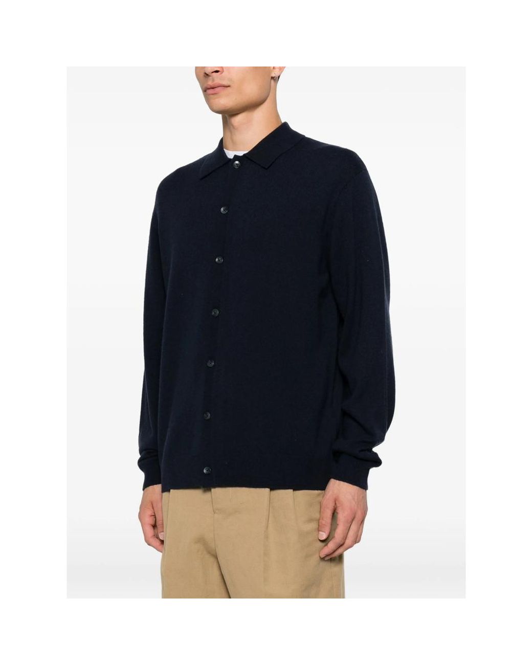 7 For All Mankind Blue Button-Up Long-Sleeve Shirt for men