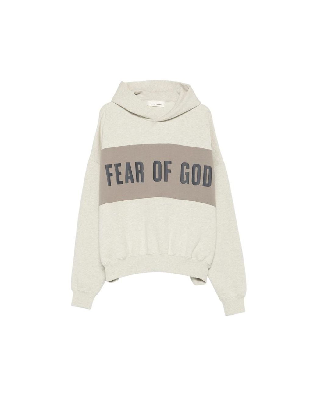 Fear Of God White Cropped Relaxed Panelled Hoodie for men