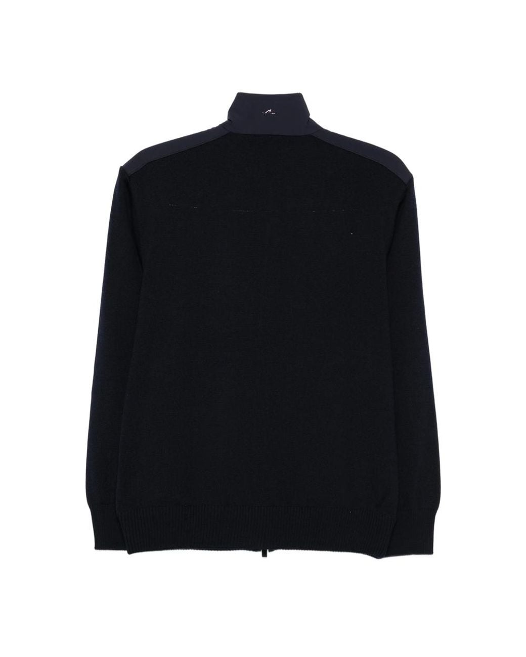 Paul & Shark Black Zip-Front Wool Cardigan for men