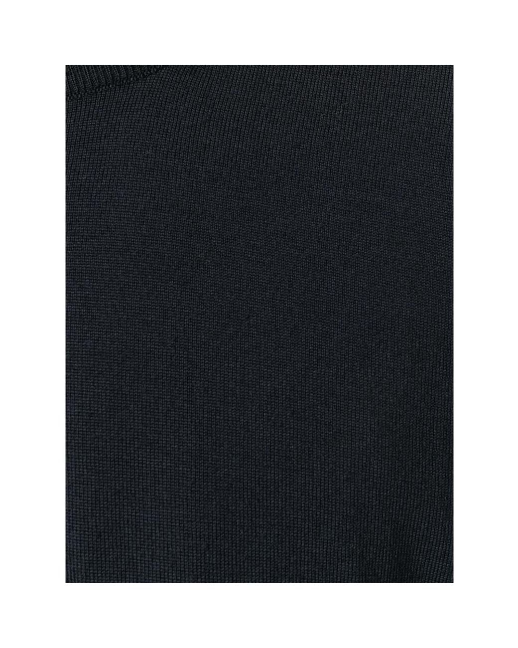 Drumohr Black Fine-Knit Sweater for men