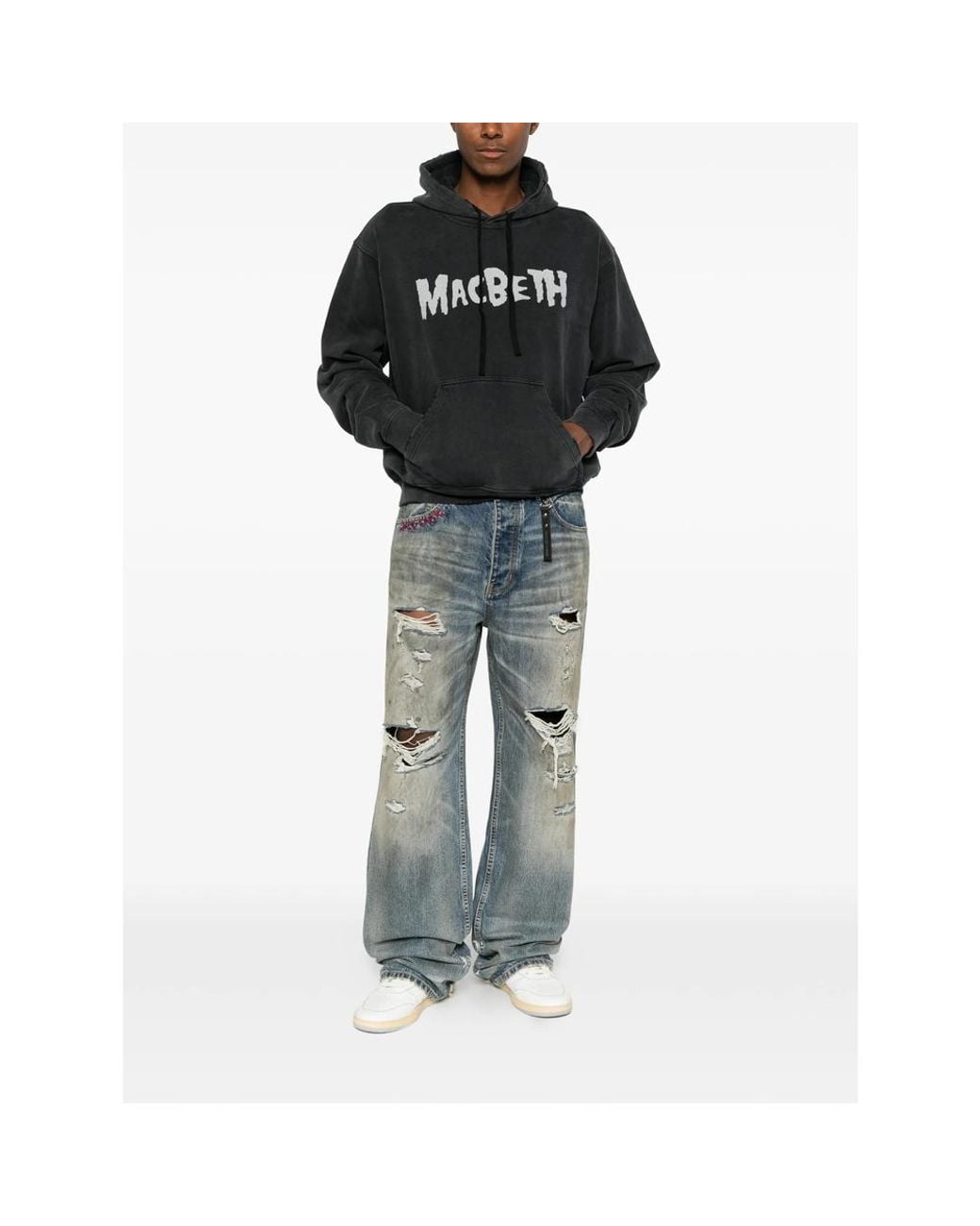 DAGGER Black Macbeth-Print Hoodie for men