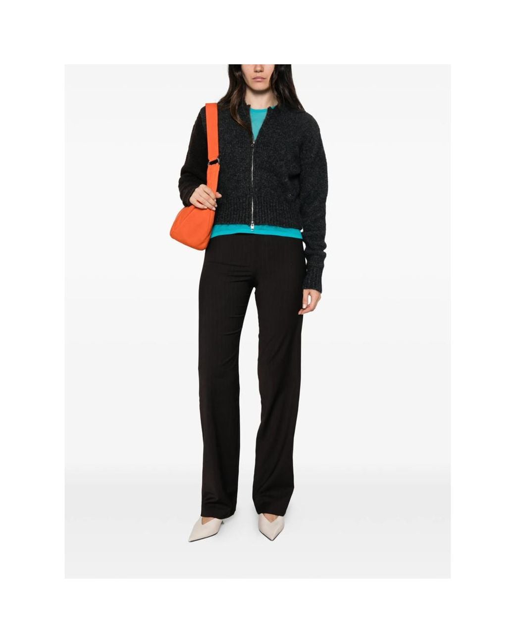 Paloma Wool Black Jane Zip-Up Knitted Cardigan