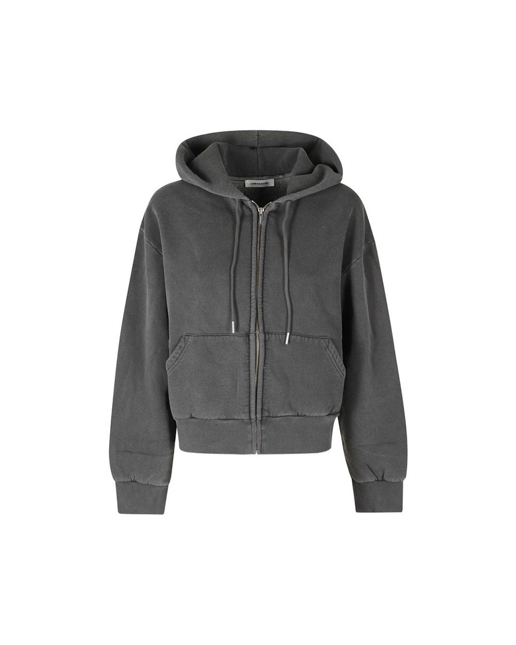 Low Classic Gray Washed Zip-Up Hoodie