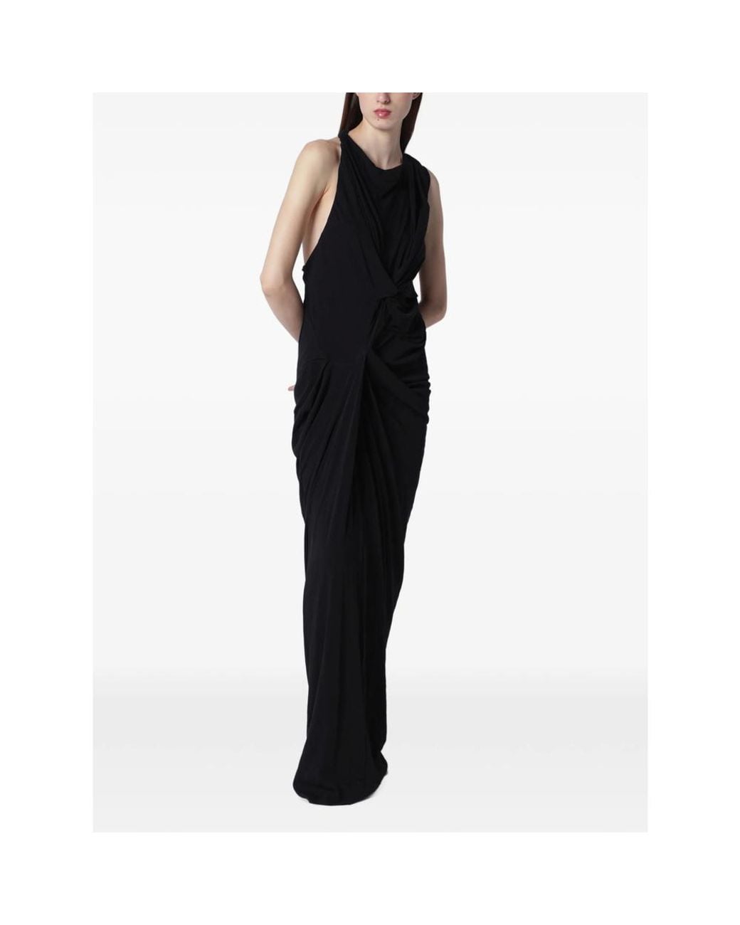 Entire studios Black Oaklyn Draped Halterneck Dress