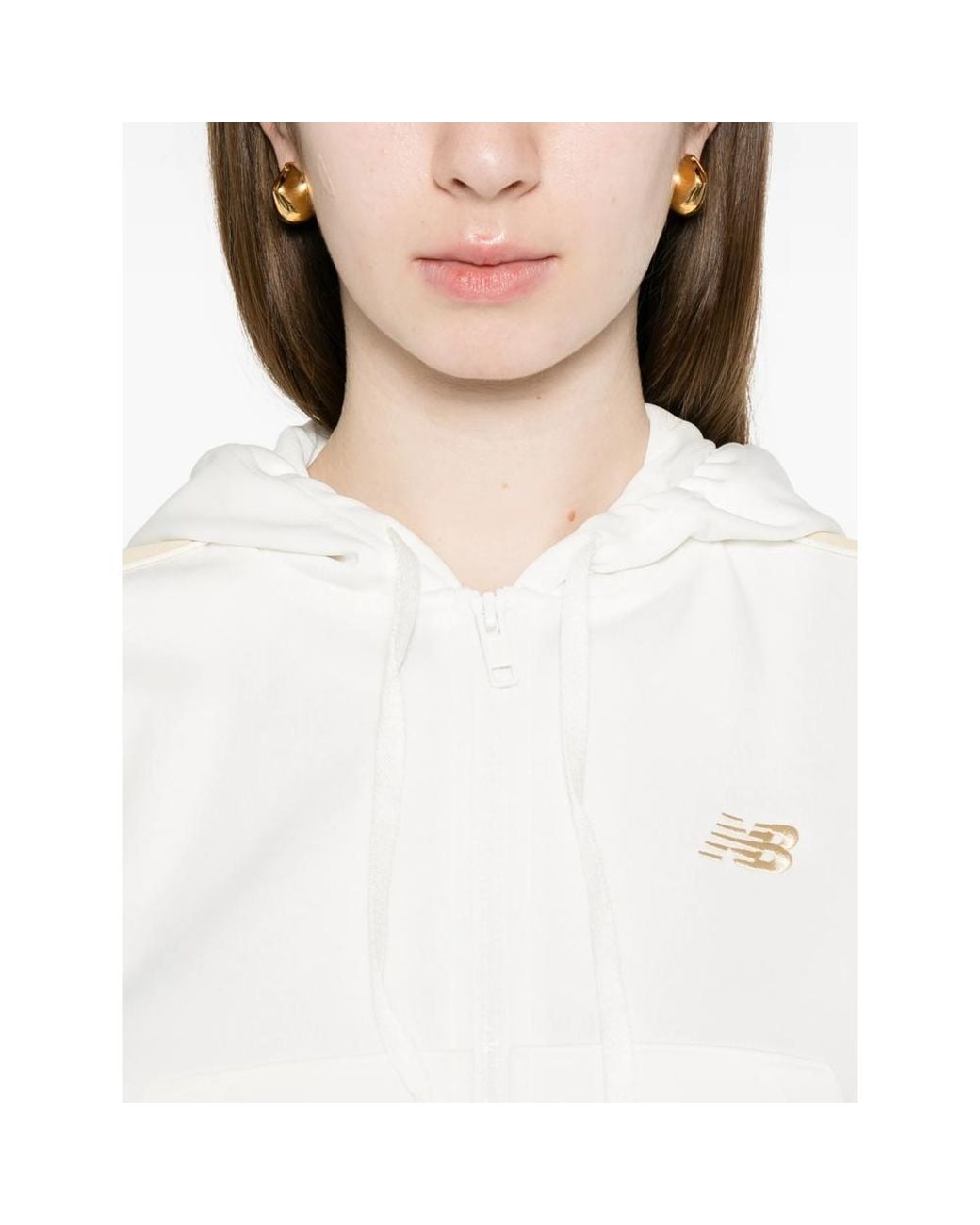 New Balance White Hooded Sweatshirt