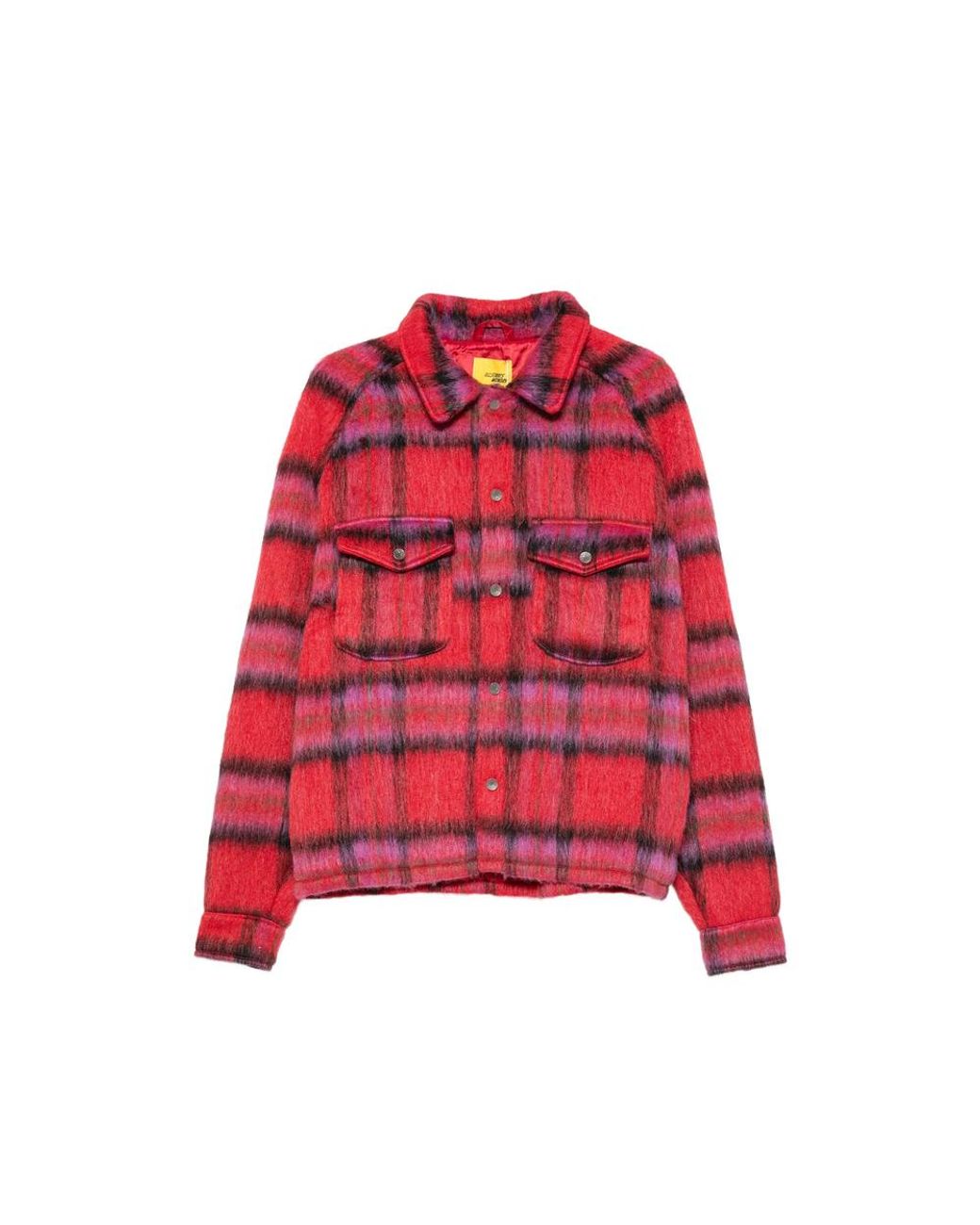 DIET STARTS MONDAY Red Check-Pattern Oversized Shirt for men