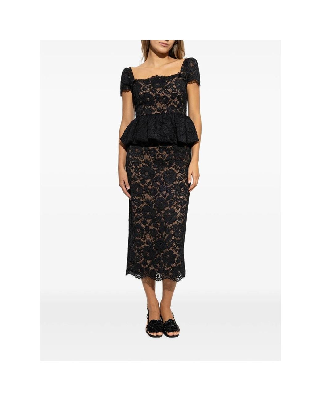 Self-Portrait Black Lace Midi Dress