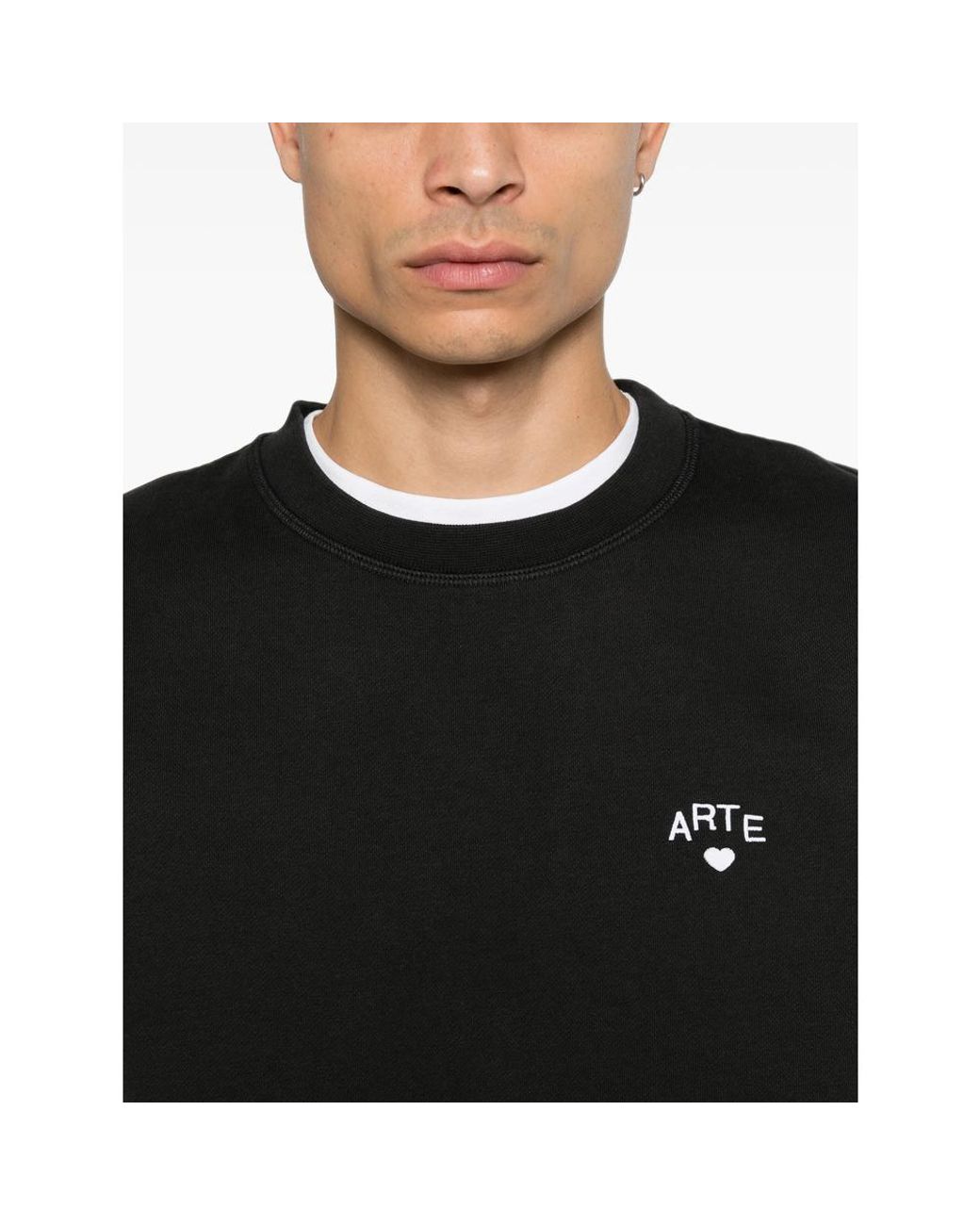 Arte' Black Logo-Embroidered Sweatshirt for men