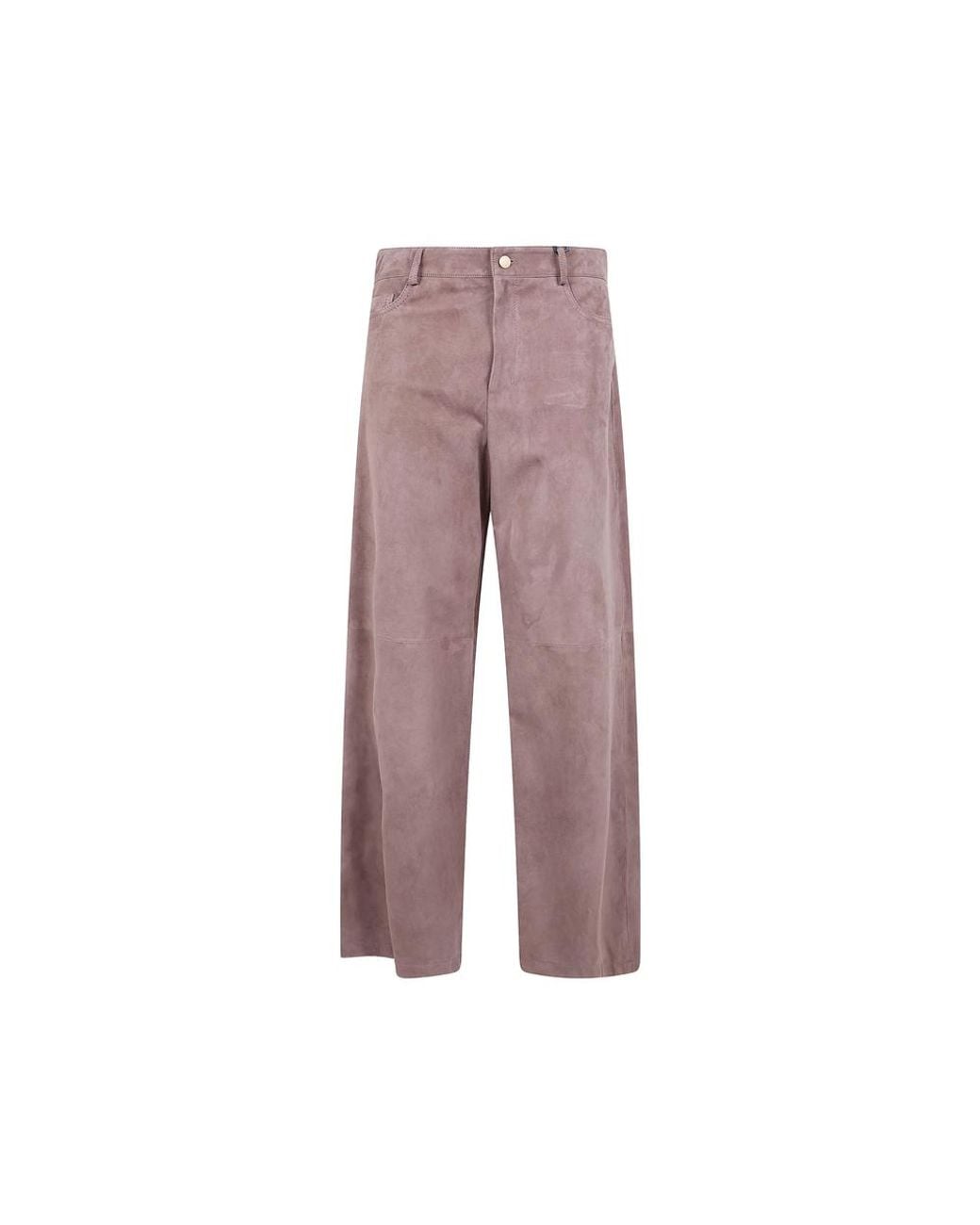 Max Mara Purple Leather Trousers